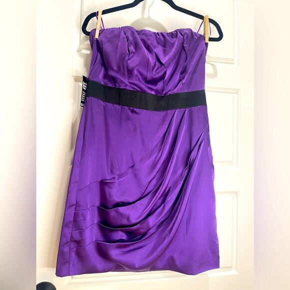 NWT Express Y2K purple strapless mini dress size 12 - Picture 1 of 5